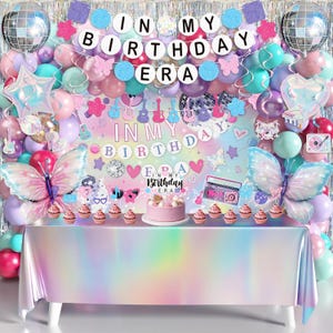 Decorazioni per l'era del mio compleanno, decorazioni per il compleanno di Taylor Music, articoli per feste a tema cantante popolare per ragazze, arco di palloncini rosa e viola