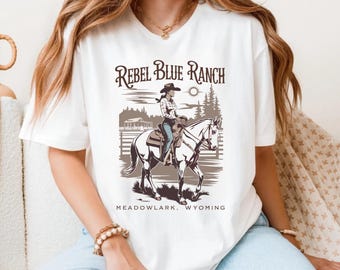Rebel Blue Ranch Shirt: Booktok Cowboy Romance Reader Tee