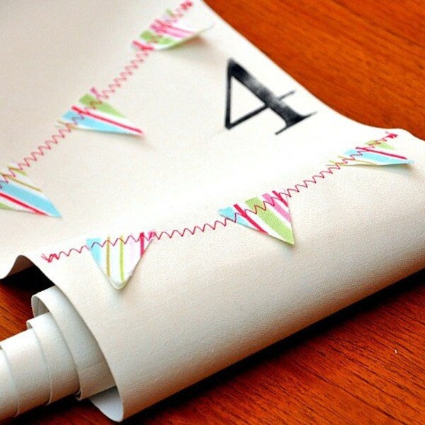 A Handmade Growth Chart - Colorful Mini Pennants