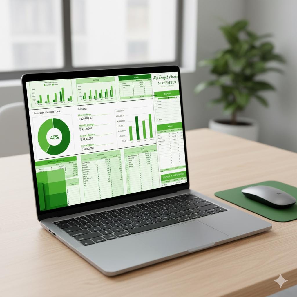 Annual Budget Planner Excel Template | Income & Expense Tracker - Etsy