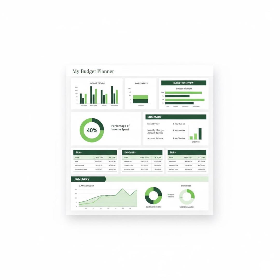 Annual Budget Planner Excel Template | Income & Expense Tracker - Etsy