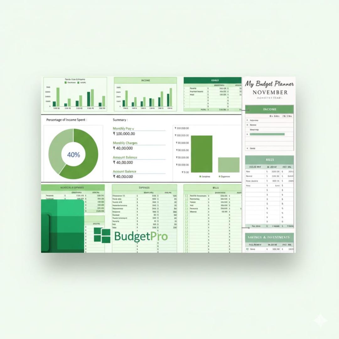 Annual Budget Planner Excel Template | Yearly Income & Expense Tracker ...