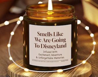 Gepersonaliseerde Disneyland Trip Reveal-kaars | Verrassing Disney-vakantiecadeau | Magische familiereisonthulling | Aangepaste Disney-reisverrassing
