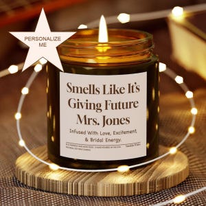 Candela regalo personalizzata per la futura signora / Idea regalo di fidanzamento / Candela regalo per la sposa / Candela con nome personalizzato Regalo di compleanno Festa della mamma Festa del papà Regalo per la migliore amica