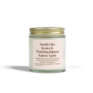 Personal Gift For Bestie Personalized Name Jujutsu Kaisen Merch Custom Soy Scented Candle Gojo Satoru Toji Fushiguro JJK Anime Show Present image 5