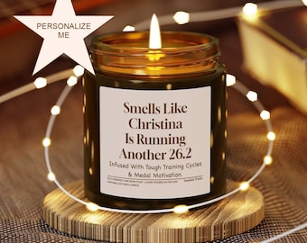 Personal Runner Name Motivation Personalized Custom Soy Scented Candle Gift Smells Like Signing Up Another Race Marathon 5K 10K 26.2 Race