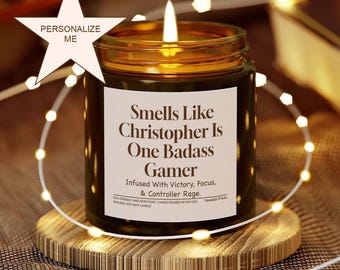 Personalized Gamer Gift Candle | Funny Gaming Candle | Video Game Lover Gift | Streamer Gift Idea | Custom Name Candle for Gamers