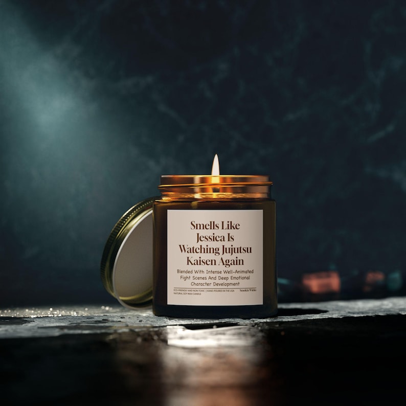 Personal Gift For Bestie Personalized Name Jujutsu Kaisen Merch Custom Soy Scented Candle Gojo Satoru Toji Fushiguro JJK Anime Show Present image 2