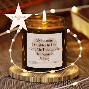 Mother-In-Law Gift Personalized Name Funny Custom Soy Scented Candle For Mother In Law Wedding Birthday Gift For Mil From Daughter In Law