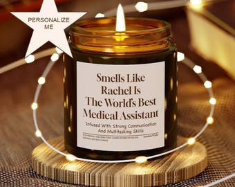 Personalized Clinical Assistant Gift Candle | Medical Office Gift | Healthcare Gift Idea | Custom Name Candle Birthday Holiday Christmas BFF