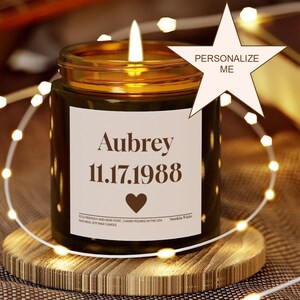 Personal Birthday Candle Any Age Candle Birthday Gift 18th 21st 30th 40th 50th 60th 70th Birthday Gift Presents for Her Him Anniversary Gift