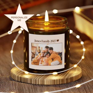 Custom Photo Memory Candle Gift Personalized Soy Scented Family Wedding Memorial Birthday Anniversary Picture Christmas Present Idea Decor