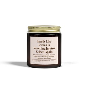 Personal Gift For Bestie Personalized Name Jujutsu Kaisen Merch Custom Soy Scented Candle Gojo Satoru Toji Fushiguro JJK Anime Show Present image 3
