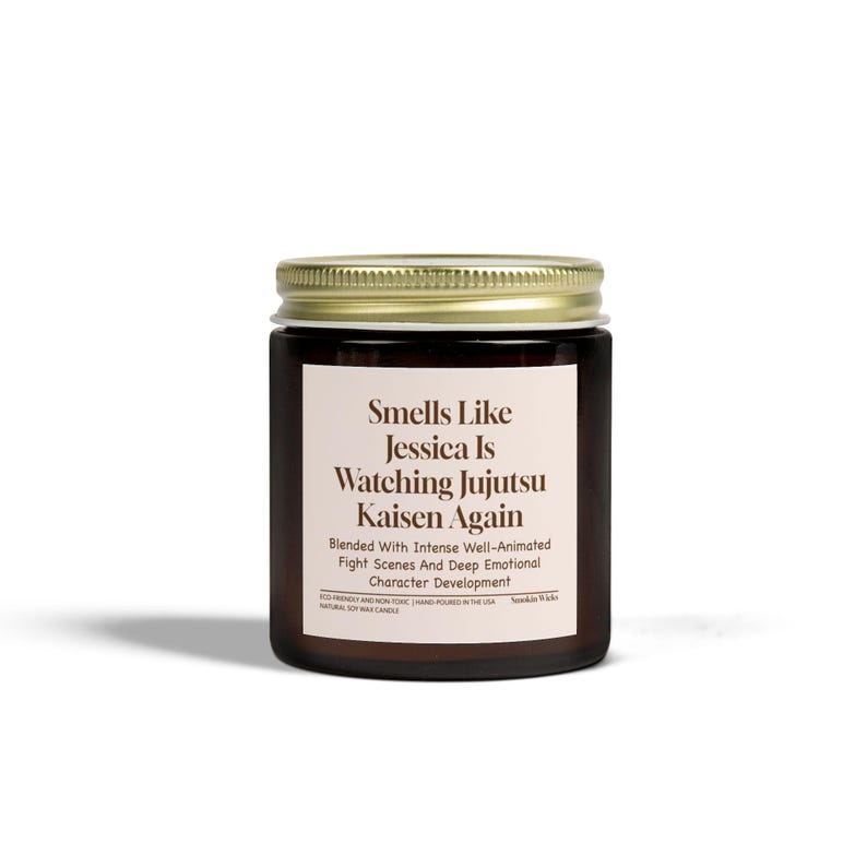 Personal Gift For Bestie Personalized Name Jujutsu Kaisen Merch Custom Soy Scented Candle Gojo Satoru Toji Fushiguro JJK Anime Show Present image 3