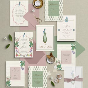 Charbagh - indische Hochzeitseinladung Set l Aquarell Mehendi, Sangeet & Hochzeitseinladungen l Canva Indische Hochzeitseinladung Vorlage