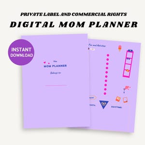 Colorful Mom Planner, Digital Life Planner for Busy Moms, Household Organizer