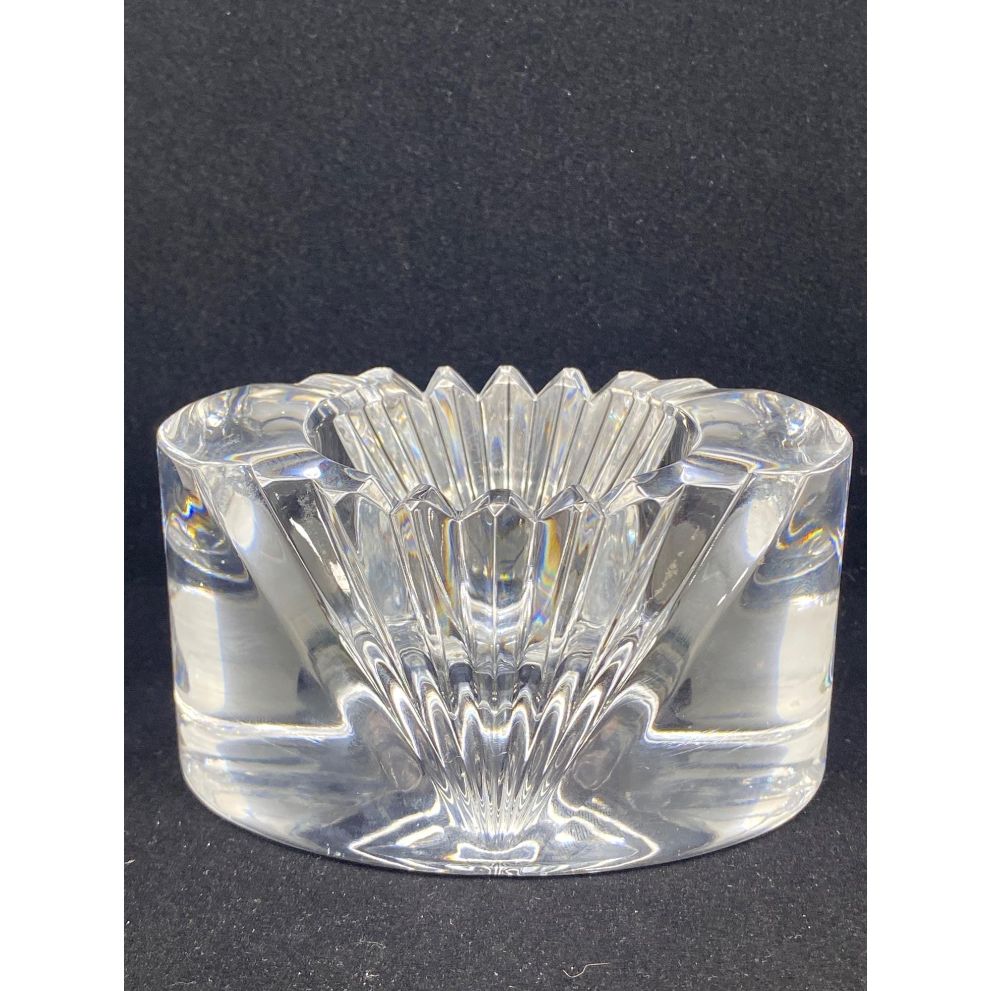 Vintage Mikasa Votive Candle Holder Lead Crystal Cut Clear Glass 