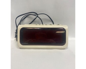 Vintage Cosmo Digital LED Alarm Clock - Model No. E555 White - Tested & Working