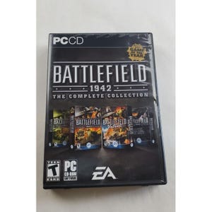 May include: A sealed PC CD-ROM game titled "Battlefield 1942: The Complete Collection." The game box is black with the game title in large white letters. The box includes the EA logo and the ESRB rating.