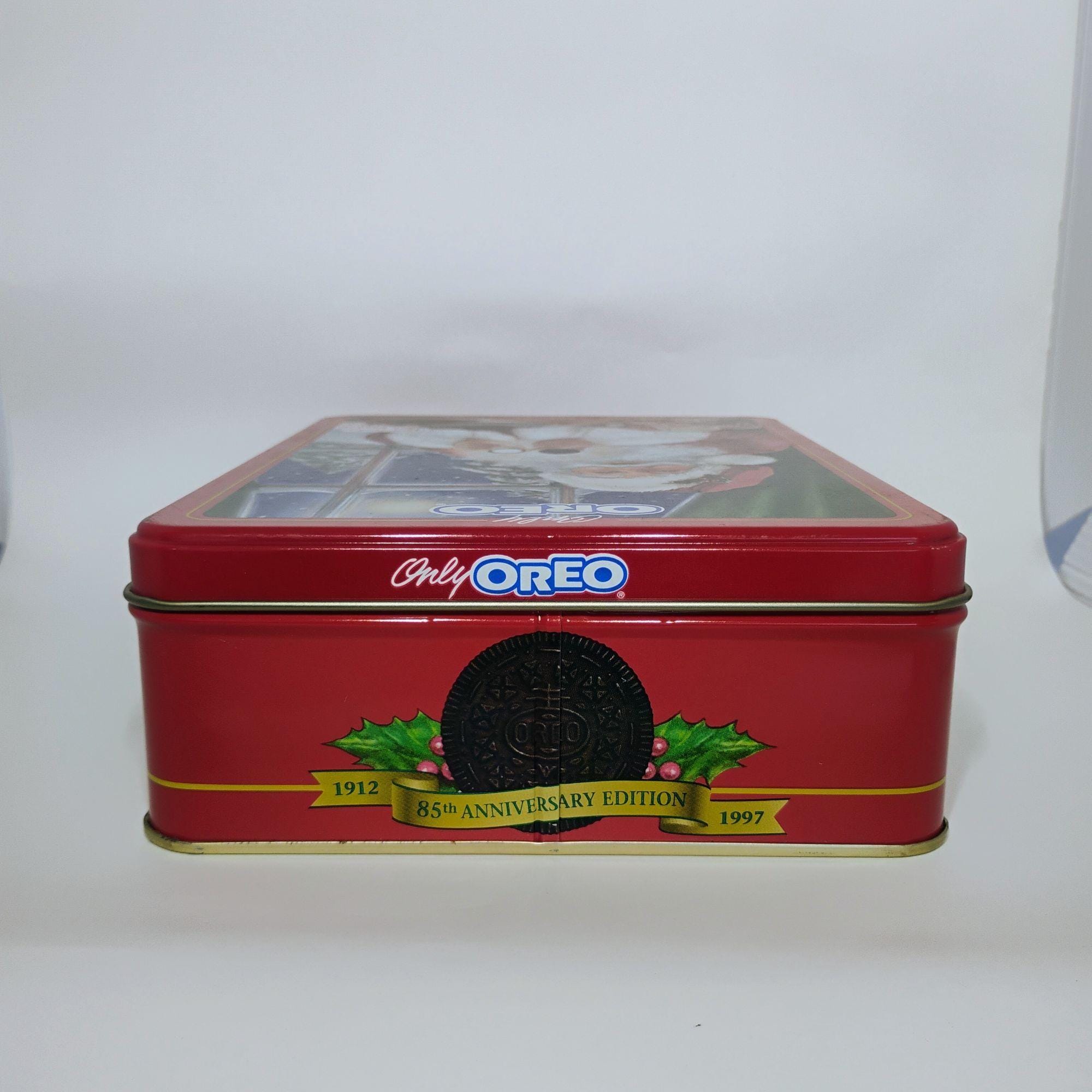 Vintage Oreo Cookie Tin Canister Santa Claus 100 Years Nabisco