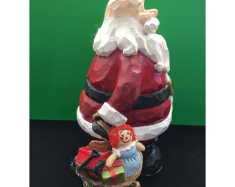 ヴィンテージ サンタクロース おもちゃの袋とプレゼントの置物
