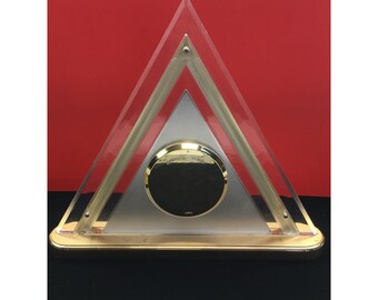 SEIKO 三角形インテリア時計 80-90s ビンテージ ゴールド　美品 Vintage Seiko Triangular Standing Clock Quartz Acrylic Gold