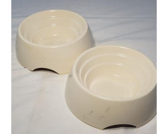 Martha Stewart Pets hondenvoerbak antislip gemakkelijk te meten wit - set van 2