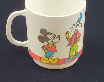 Tazza da caffè vintage Suci Walt Disney Productions con design di Topolino e Pippo