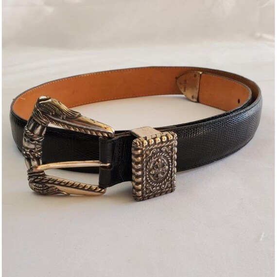 Vintage Brighton Museum Collection Croc Leather Belt Women display picture 2