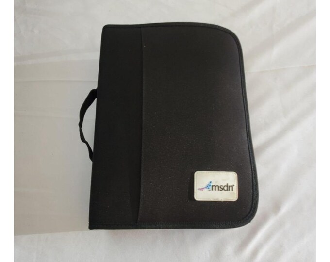 Vintage MSDN CD DVD Holder Case Storage Wallet Organizer Portable Black ...