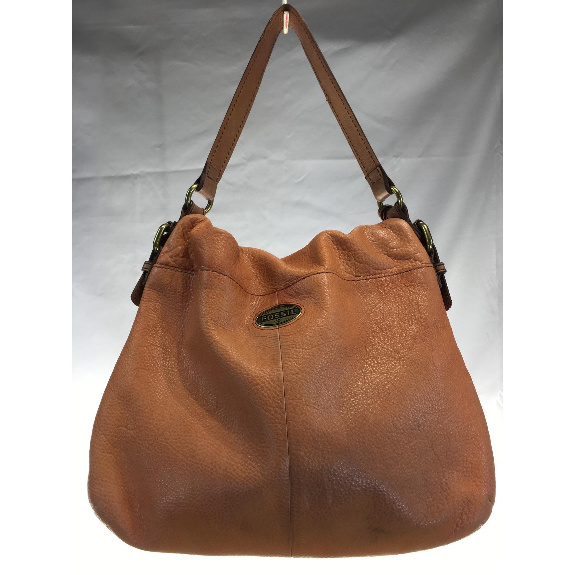 FOSSIL Explorer Orange Tote Leather Brown Foldover Messenger Crossbody FOSSIL EXPLORER Orange Leather Foldover Crossbody Tote  main image 4