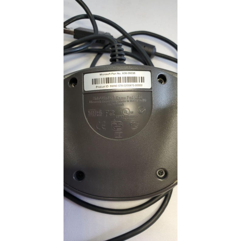 Vtg Microsoft Sidewinder Gamepad USB Game Controller X08-09336 Black ...