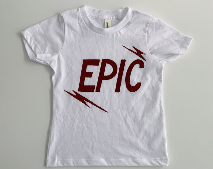 Earthy Clay on Organic Cotton White or Blue Tee Epic
