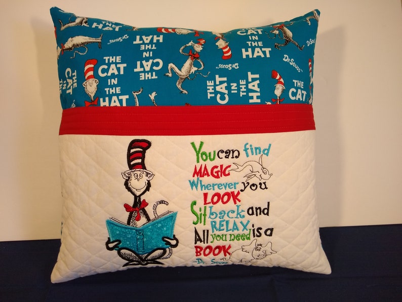 Storybook Pillow Pocket Pillow Reading Pillow Book Pillow image 0