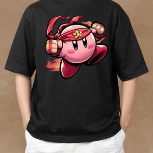 Kirby Fighter T-Shirt – Anime Boxing Street Style Tee for Gamers & Fans