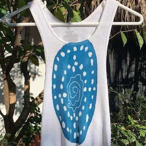 ハンドメイド サイアノタイプ タンクトップ/ Camiseta sin Mangas de Cianotipia Hecha a Mano