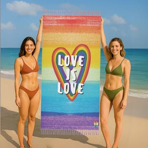 Rainbow Heart Beach Blanket/Pride Beach Towel/Colorful Beach Blanket/Decorative Throw/Outdoor Picnic Mat/Pool Mat/Vacation Gift/Tapestry