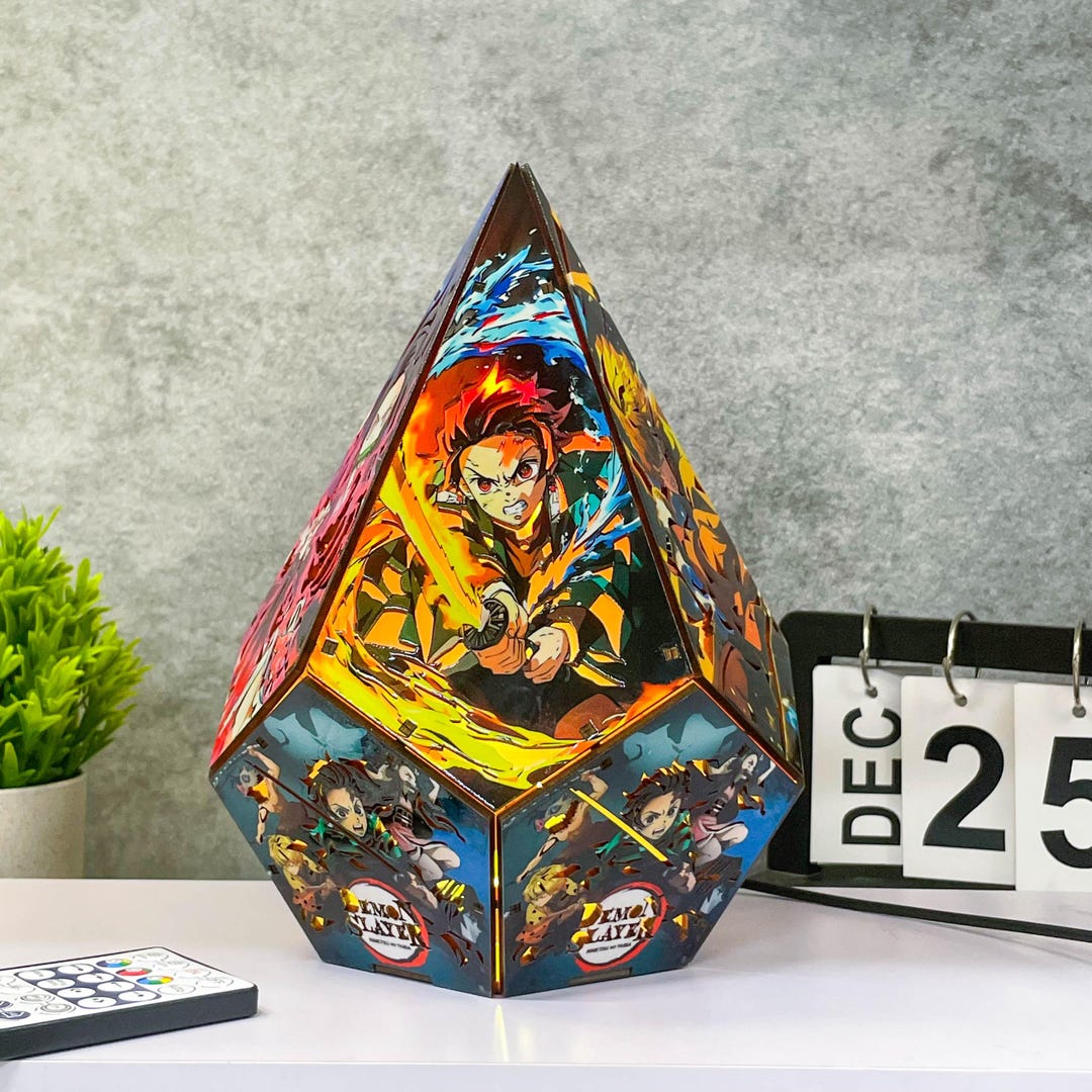 Inosuke Room DS Anime Wooden Pentagon Lamp Anime Desk Light Tanjiro, Nezuko, Zenitsu ...