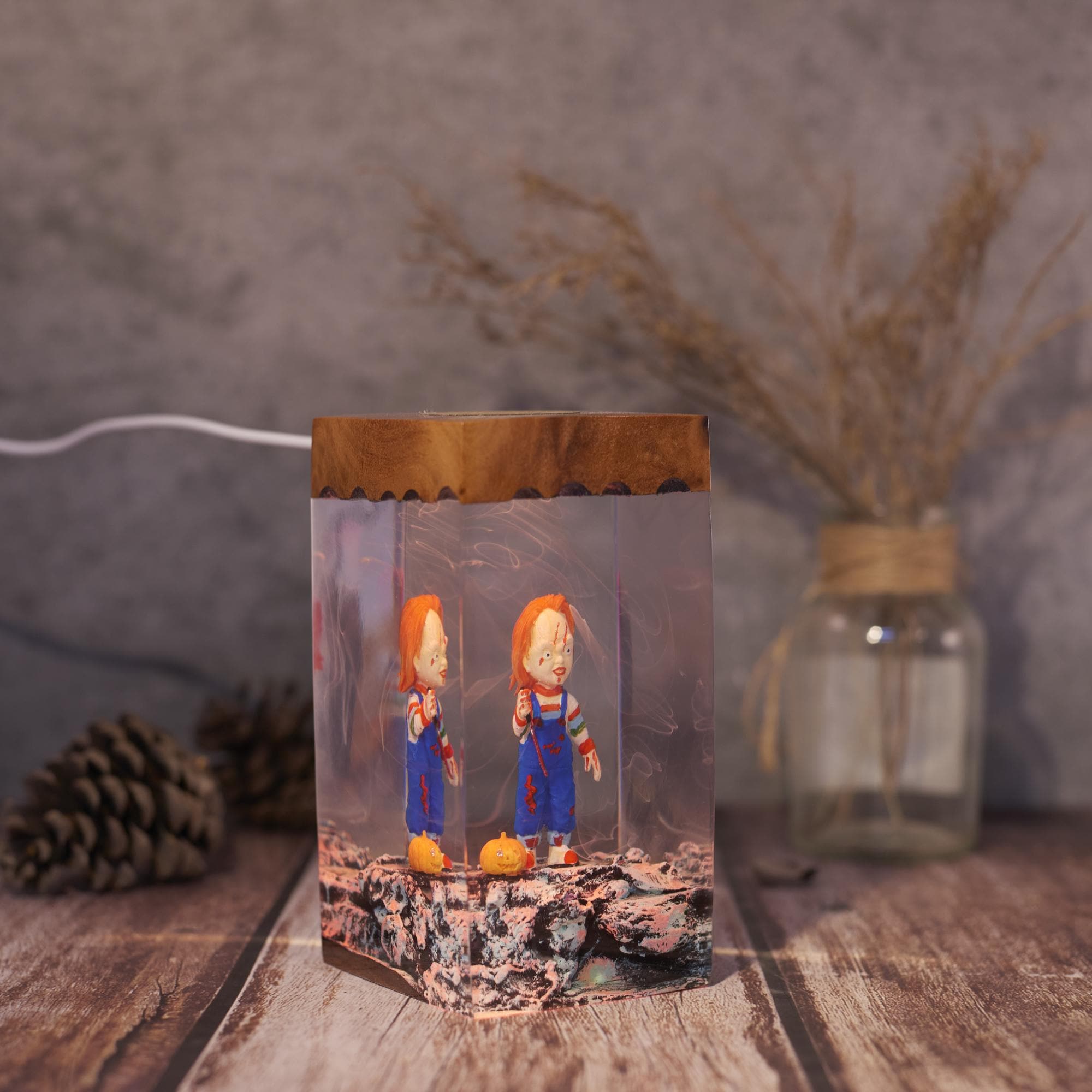Spooky Chucky Fan Resin Lamp Halloween Chucky Resin Night Light