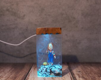 Spooky Chucky Fan Resin Lamp Halloween Chucky Resin Night Light