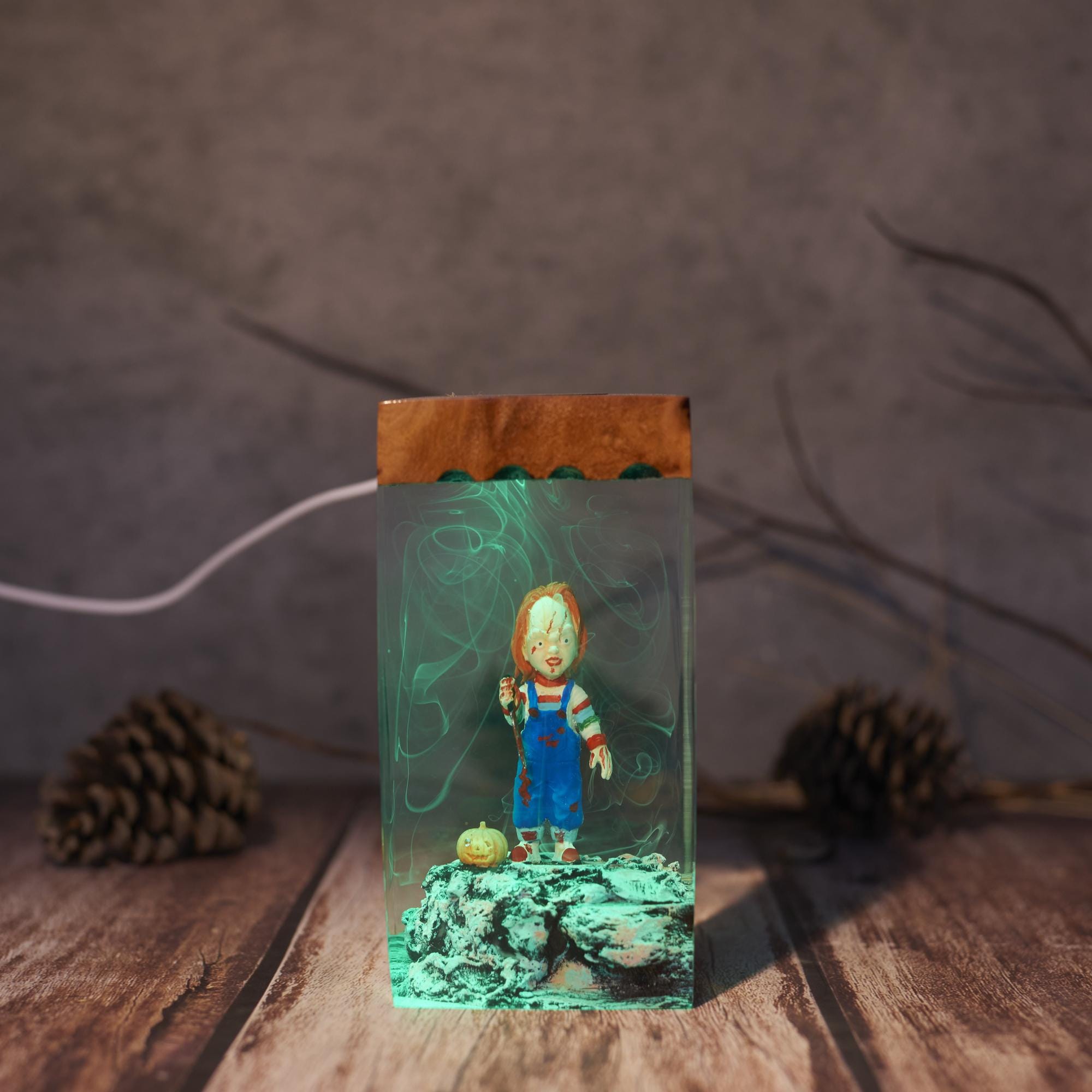 Spooky Chucky Fan Resin Lamp Halloween Chucky Resin Night Light