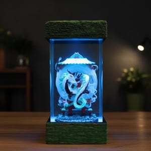 Chihiro en Haku harslamp – Spirited Away geïnspireerd Ghibli hars nachtlampje Studio Ghibli Anime cadeau - Anime harslamp, Anime lamp afbeelding 4