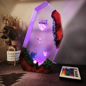Genshin Impact-Inspired Floating Island Resin Lamp Handmade Zelda Fantasy resin Night Light Magical Epoxy Crystal Night Lamp Anime  Gift