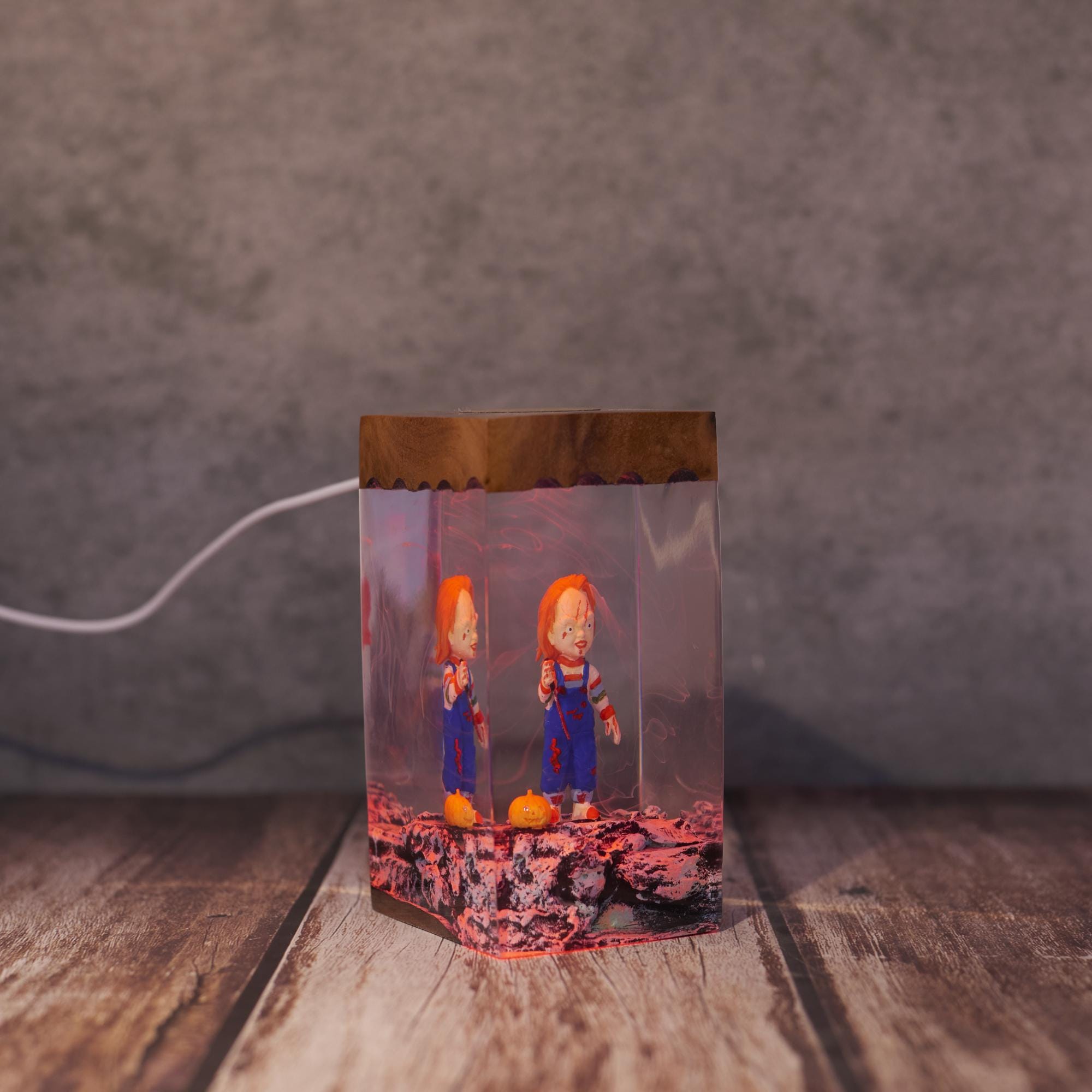 Spooky Chucky Fan Resin Lamp Halloween Chucky Resin Night Light