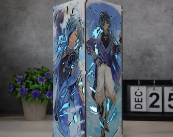 Genshin Kaeya Wooden Light Box Anime LED Lamp Kaeya Gift for Genshin Fans Custom Night Light Gamer Room Decor Xmas Night Light Box Lamp