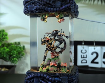 Lámpara de resina AVP Batter, lámpara epoxi de ciencia ficción, luz LED para diorama hecha a mano, regalo geek único, decoración de habitación gamer, lámpara para fanáticos del cine, regalo de Halloween y Navidad.