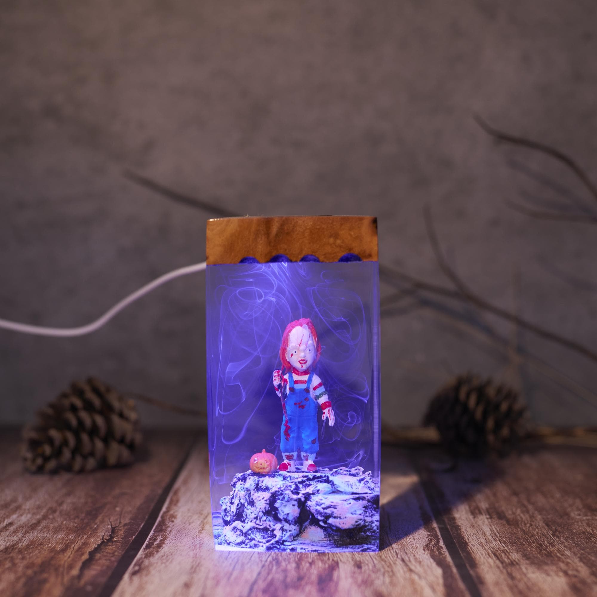 Spooky Chucky Fan Resin Lamp Halloween Chucky Resin Night Light