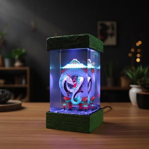 Chihiro en Haku harslamp – Spirited Away geïnspireerd Ghibli hars nachtlampje Studio Ghibli Anime cadeau - Anime harslamp, Anime lamp afbeelding 1