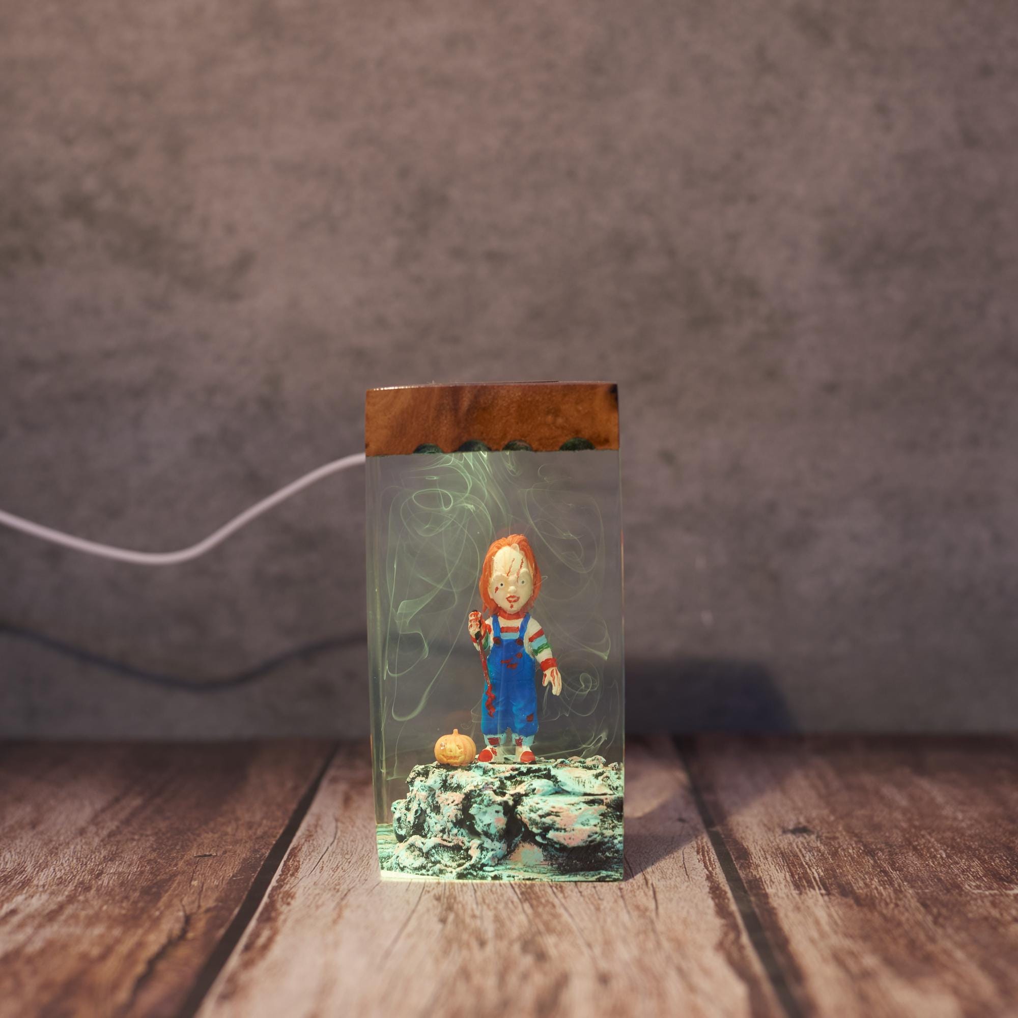 Spooky Chucky Fan Resin Lamp Halloween Chucky Resin Night Light