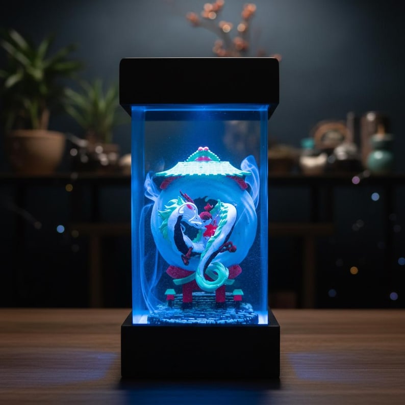 Chihiro en Haku harslamp – Spirited Away geïnspireerd Ghibli hars nachtlampje Studio Ghibli Anime cadeau - Anime harslamp, Anime lamp afbeelding 3